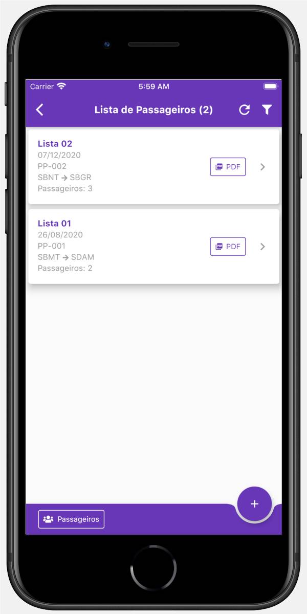 Lista de Passageiros